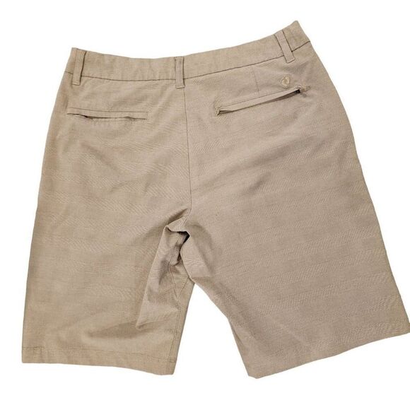 Hang Ten Mens Tan Khaki Light Weight Shorts 34 Casual Golf Beach Flat Front - Picture 3 of 4